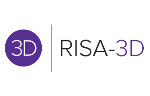 3D model of a steel structure in RISA-3D showing connection design and multi-material analysis