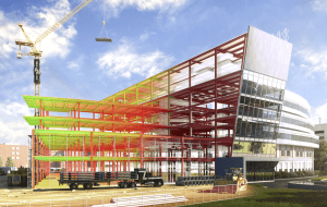 Building information model of a multi-storey steel structure under construction