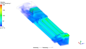 Diesel locomotive muffler under CFD thermal-fluid flow analysis