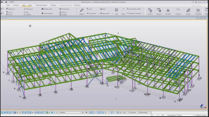 Cloud-based collaboration platform displaying multi-user steel model in a BIM environment.