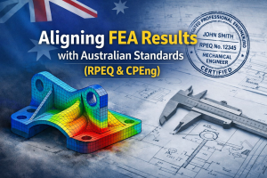 Finite Element Analysis model reviewed and approved by an RPEQ engineer in compliance with Australian Standards