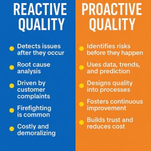 Proactive vs reactive root cause analysis comparison for risk prevention and reliability improvement