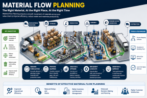 Industrial production line with optimized material flow and logistics system in factory