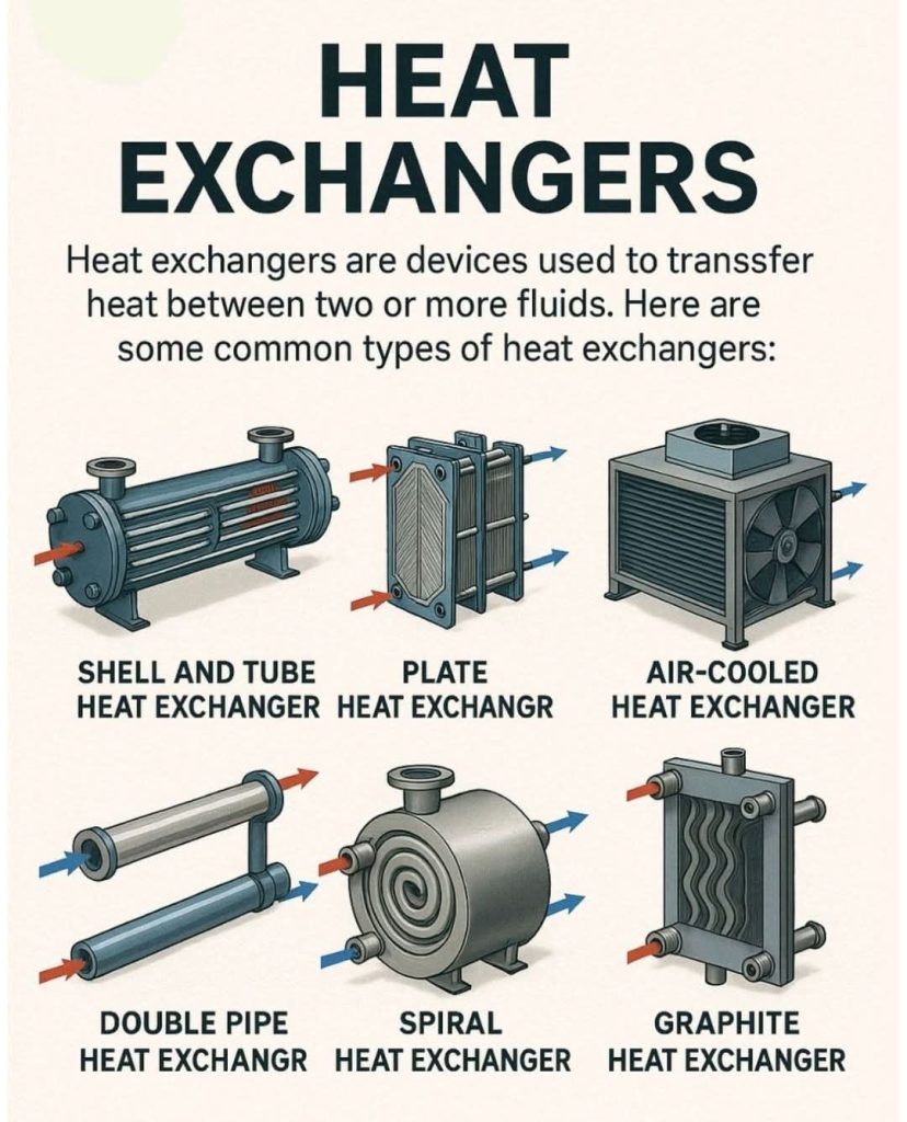 Industrial heat transfer examples including furnace radiation HVAC airflow and heat exchanger thermal systems
