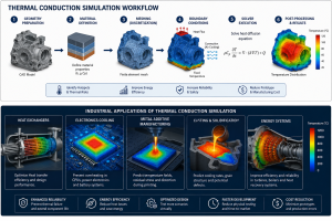Engineering heat transfer simulation model illustrating thermal gradients in industrial equipment