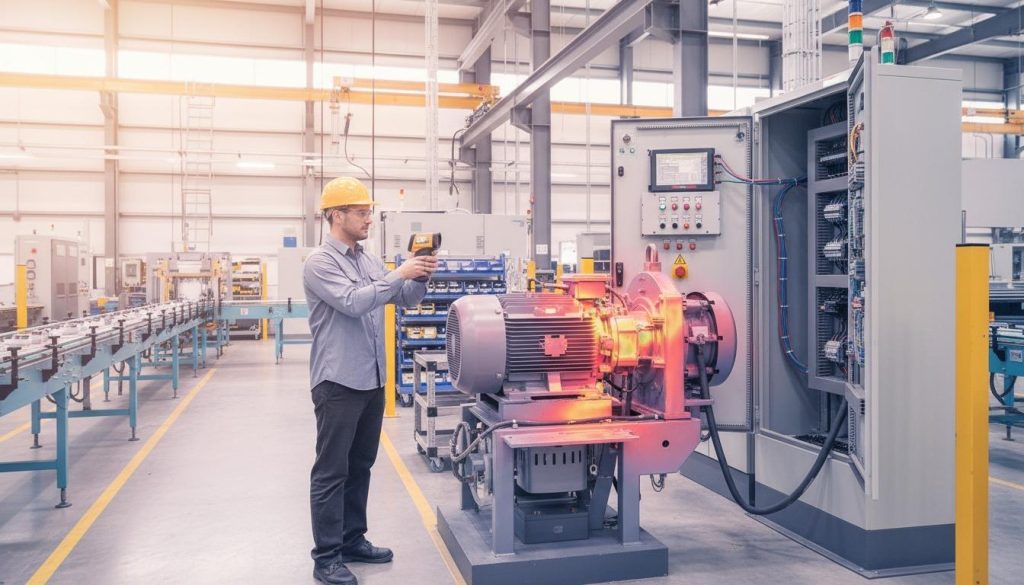 Engineer analyzing the thermal conductivity of iron using thermal simulation software for industrial equipment design.