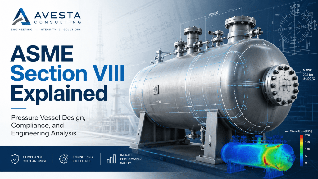 Pressure vessel stress analysis model used to support ASME Section VIII design verification