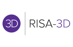 3D model of a steel structure in RISA-3D showing connection design and multi-material analysis
